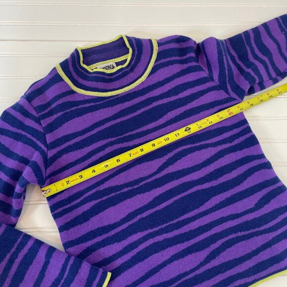 Urban Outfitters Mandinga Womens Wool Blend Purple Tiger Pullover Sweater Size M - Picture 6 of 7